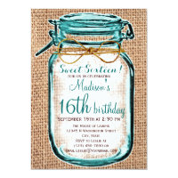 Rustic Country Mason Jar Birthday Invitation