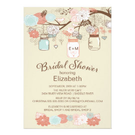 Rustic Country Mason Jar Bridal Shower Personalized Invites