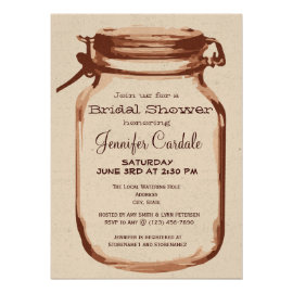 Rustic Country Mason Jar Bridal Shower Invitations Invitations