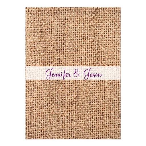 Rustic Country Mason Jar Burlap Wedding Invitation