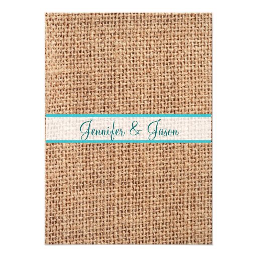 Rustic Country Mason Jar Burlap Wedding Invitation