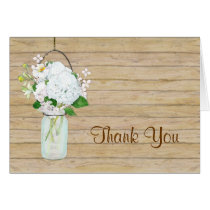 Rustic Country Mason Jar Flowers White Hydrangeas Card