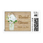 Rustic Country Mason Jar Flowers White Hydrangeas Postage