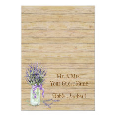 Rustic Country Mason Jar French Lavender Bouquet Personalized Invite