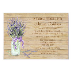 Rustic Country Mason Jar French Lavender Bouquet Cards