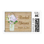 Rustic Country Mason Jar Lavender Floral Hydrangea Stamp