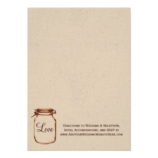 Rustic Country Mason Jar Wedding Invitations