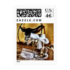 Rustic Country Mason Jar Wedding Postage Stamps