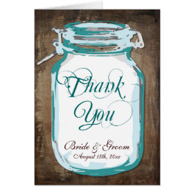 Rustic Country Mason Jar Wedding Thank You Cards