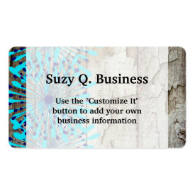 Rustic Country Old Barn Wood Teal Blue Flowers Business Card
