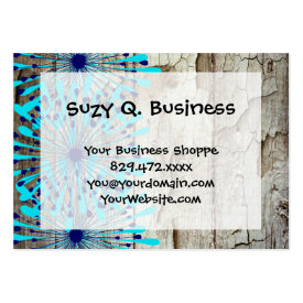 Rustic Country Old Barn Wood Teal Blue Flowers Business Card