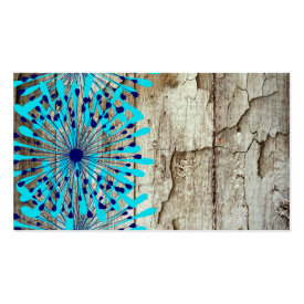 Rustic Country Old Barn Wood Teal Blue Flowers Business Cards