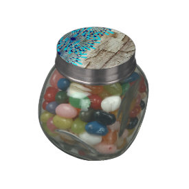 Rustic Country Old Barn Wood Teal Blue Flowers Jelly Belly Candy Jars