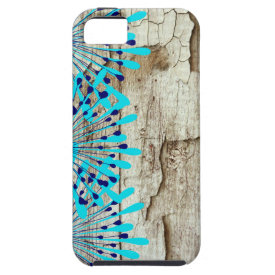 Rustic Country Old Barn Wood Teal Blue Flowers iPhone 5/5S Cover