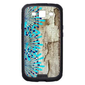 Rustic Country Old Barn Wood Teal Blue Flowers Samsung Galaxy S3 Cases