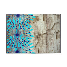 Rustic Country Old Barn Wood Teal Blue Flowers iPad Mini Case