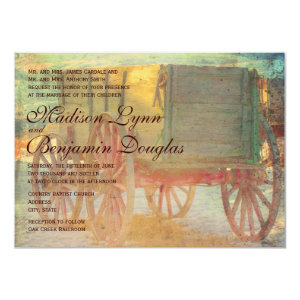 Rustic Country Old Wagon Wedding Invitations Invite
