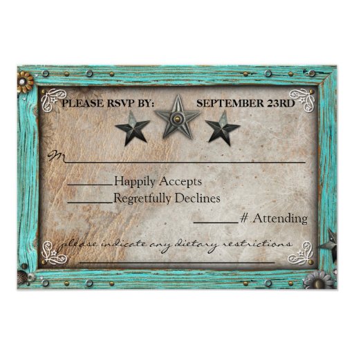 Rustic Country Parchment Paper RSVP Card