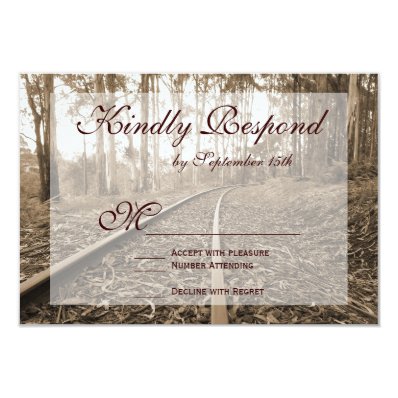 Rustic Country Railroad Tracks Wedding RSVP Cards Custom Invitations