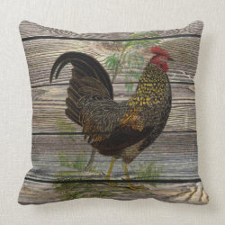 Rustic Country Rooster Throw Pillows