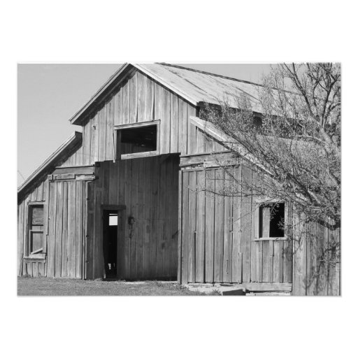 Rustic Country Rural Barn Wedding Invitations