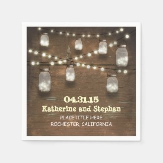 rustic country string lights mason jars napkins disposable napkin