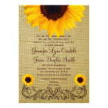 Rustic Country Sunflower Burlap Wedding Invites
