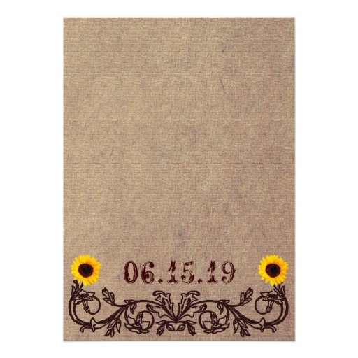 Rustic Country Sunflower Vines Wedding Invitations