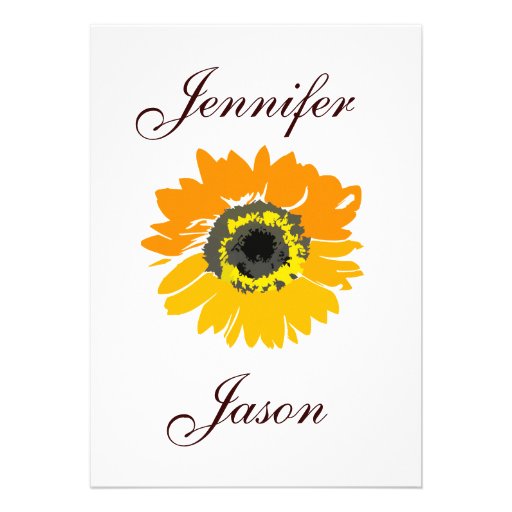 Rustic Country Sunflower Wedding Invitations