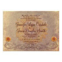 Rustic Country Sunflower Wedding Invitations