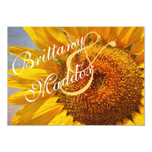 Rustic Country Sunflower Wedding Invitations 4.5