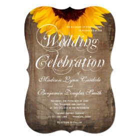 Rustic Country Sunflower Wedding Invitations 5