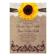 Rustic Country Sunflower Wedding Invitations