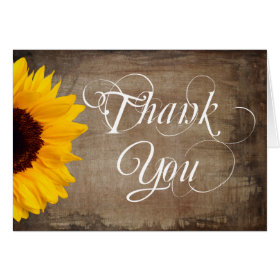 Rustic Country Sunflower Wedding Thank You Cards