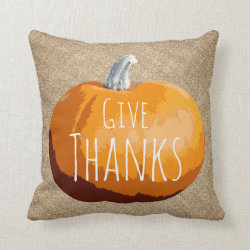 Rustic Country Thanksgiving Pumpkin Throw Pillow