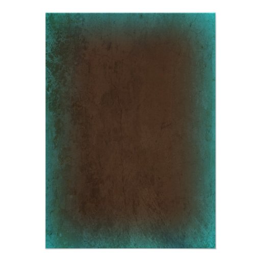 Rustic Country Turquoise Brown Wedding Invitations
