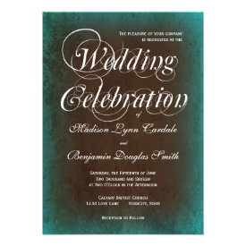 Rustic Country Turquoise Brown Wedding Invitations Personalized Announcements
