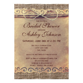 Rustic Country Vintage Bridal Shower Invitations Invite