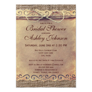 Rustic Country Vintage Bridal Shower Invitations Invite
