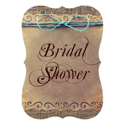 Rustic Country Vintage Bridal Shower Invitations