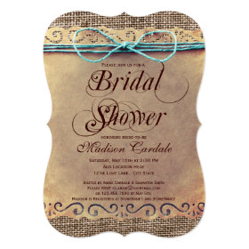 Rustic Country Vintage Bridal Shower Invitations 5