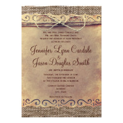 Rustic Country Vintage Burlap Wedding Invitations