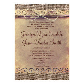 Rustic Country Vintage Burlap Wedding Invitations Cards