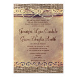 Rustic Country Vintage Burlap Wedding Invitations Cards
