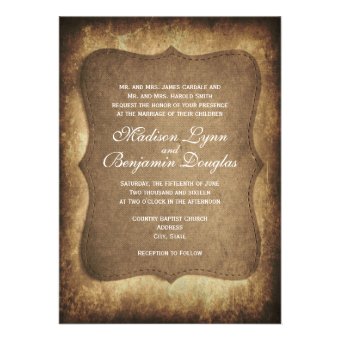 Rustic Country Vintage Paper Wedding Invitations Personalized Invite Rustic Country Vintage Paper Wedding Invitations Personalized Invite