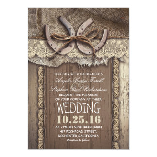 Country wedding invitations with boots
