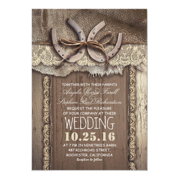 rustic country wedding invitations