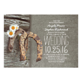 Rustic country wedding invitations - Horseshoes Custom Invites