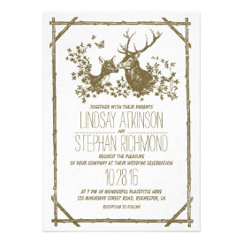 Rustic country wedding invites with deer personalized invitations