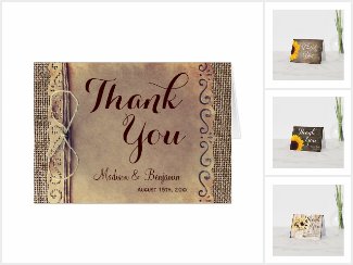 Rustic Country Wedding Thank You Cards
